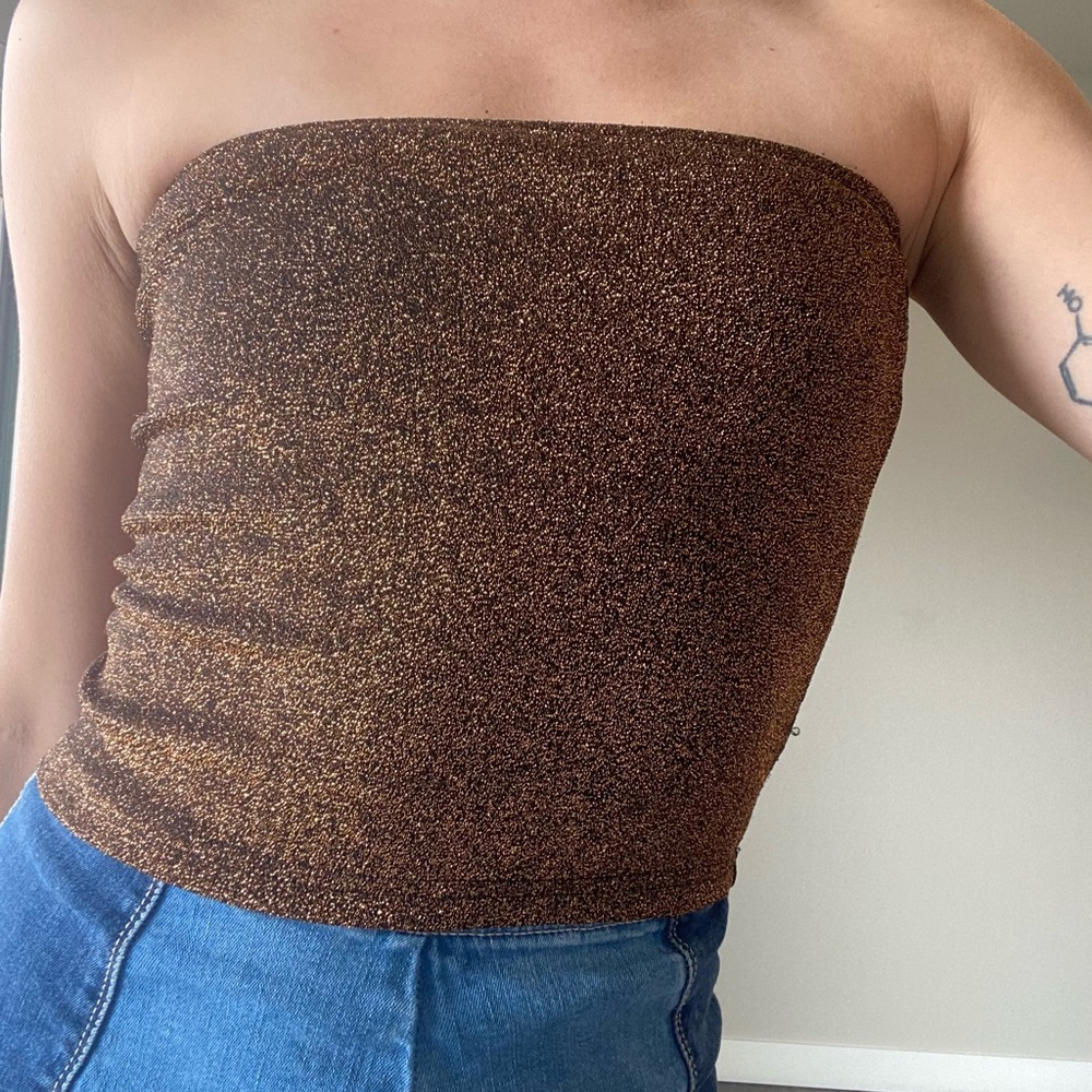 Y2K gold tube top